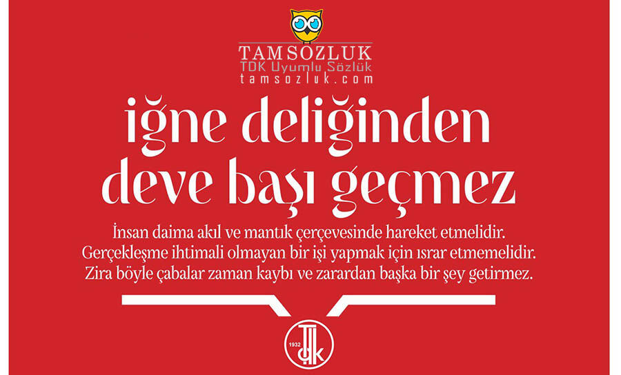 iğne deliğinden deve başı geçmez